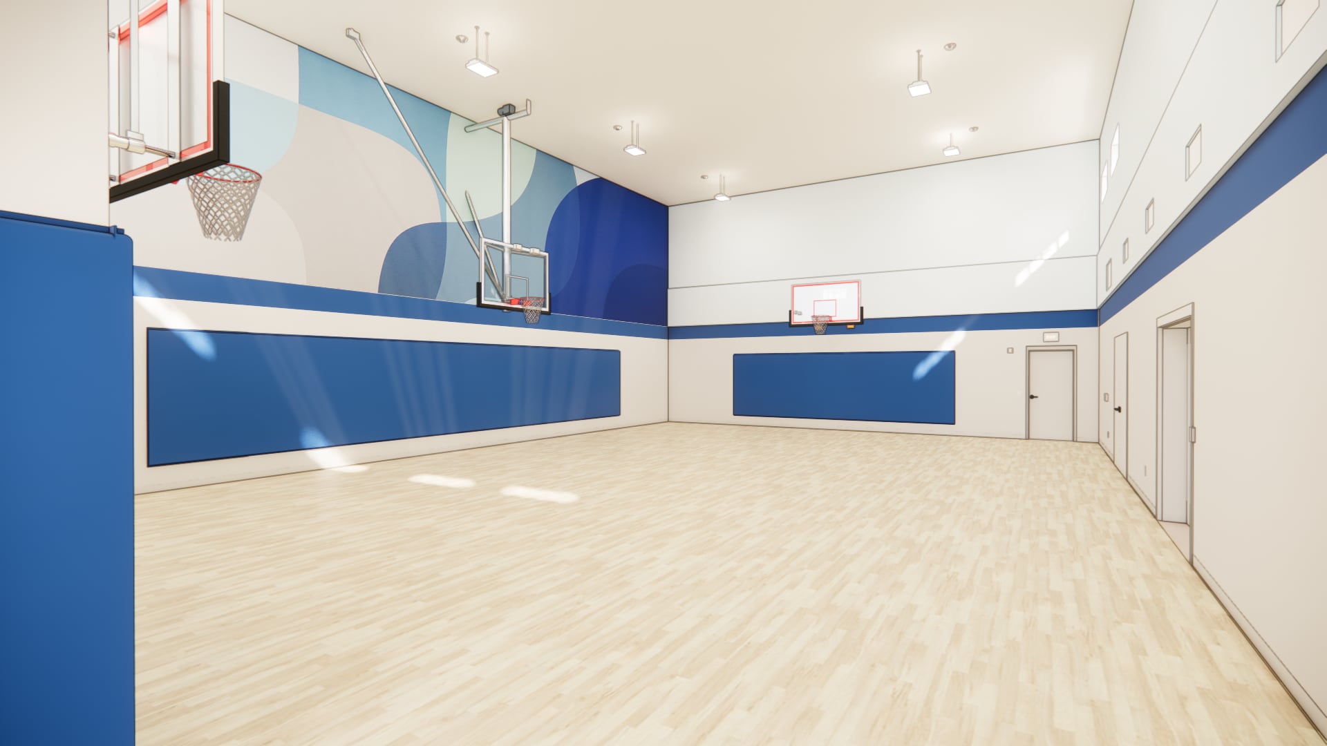 Architectural rendering of The Crown gym